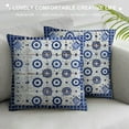 thumbnail image 3 of HENGT Moroccan Throw Pillow Cushion Cover, Old Style Inspired Mix of Moroccan in Modern Shades Artwork Print, Decorative Square Accent Pillow Case, 3 of 5