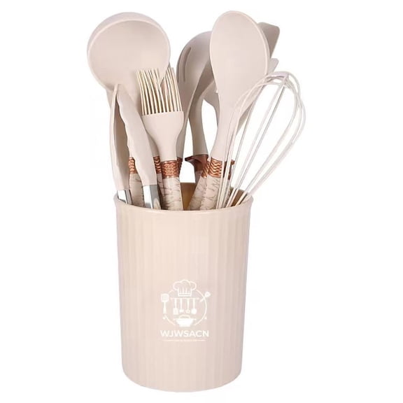 Kitchen Cooking Utensils Set, 11 Pcs Non-Stick Silicone Cooking Utensils Set, Heat Resistant Kitchen Gadgets Tool Set for Baking Spoon oil