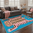 thumbnail image 4 of GENIMO 2'x3' Area Rug, Washable Non Slip Soft Tiger Print Indoor Door Mat for Entryway Kitchen Laundry Room, Aqua Pink, 4 of 7