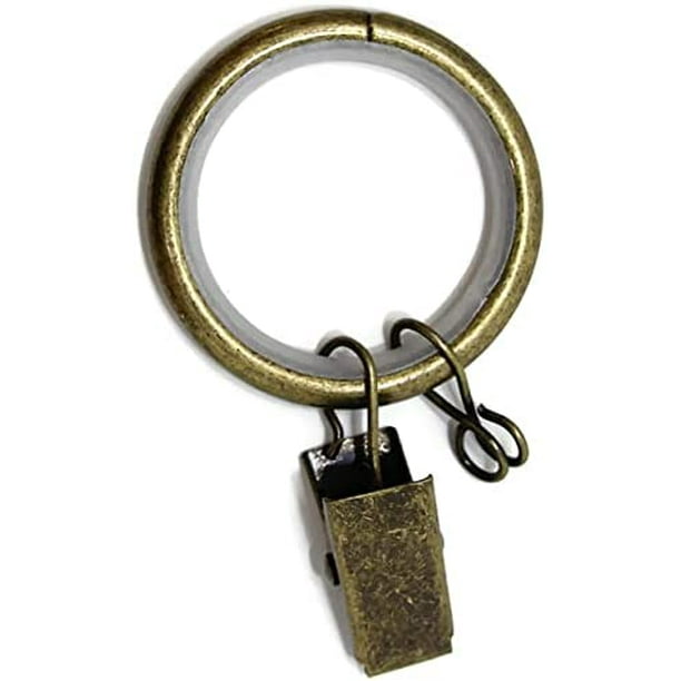 1.25" Quiet Smooth Drapery Curtain Rod Rings For 1" Rod With Clips