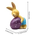 thumbnail image 3 of Wooowa Easter Cute Bunny Egg Figurine Set, Colorful Spring Bunny Ornament, Festive Easter Holiday Home & Party Tabletop Decor, 3 of 6