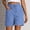 Blue, variant on LINGLANG Women's Casual Drawstring Shorts with Large Pockets, Lightweight Comfort Stretch Fabric Summer Shorts, Solid Color Everyday Short Pants