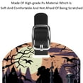 thumbnail image 4 of Square 2Pack PU Leather Halloween Graveyard Cruise Luggage Tag with Privacy Cover and Name ID Tag for Travel Handbags Backpacks Luggage Tags, 4 of 6