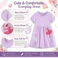 thumbnail image 7 of Rimyaw Toddler Girls Princess Dress, Short Sleeve A-Line Summer Sundress, Soft Casual Purple Dress, Size 4T, 7 of 7