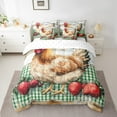 thumbnail image 2 of jejeloiu Farmhouse Chicken Twin Bedding Sets 7-PieceOil Painting Theme Bedding Comforter Set,Red Strawberry Sheet Sets,Ultra Soft Room Decorative Reversible, 2 of 8