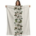 thumbnail image 2 of Flannel Fleece Throw Blanket Magnolia Plant Flower Lightweight Soft Plush Blankets,Farm Vintage Wood Grain Cozy Warm Throw Blanket for Couch Sofa Bed Car Office All Season Use 50x60in, 2 of 9
