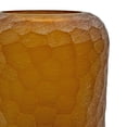 thumbnail image 3 of Bergamo Art 7" Decorative Handmade Patterned Glass Vase in Light Amber, 3 of 7
