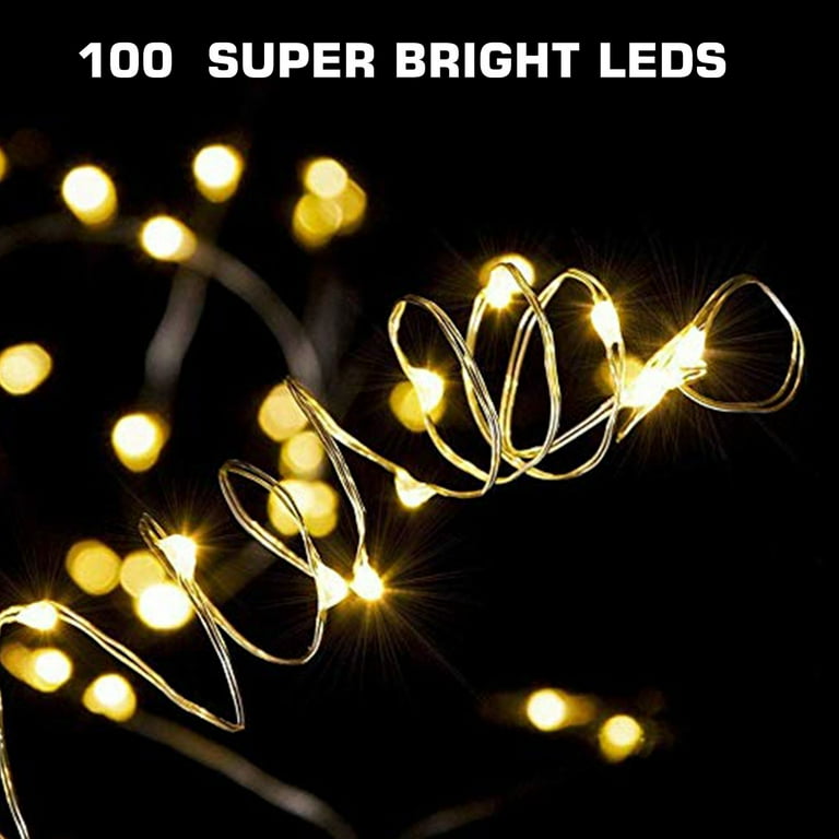 USB LED Fairy Lights with Remote Control - Copper Wire - 32ft