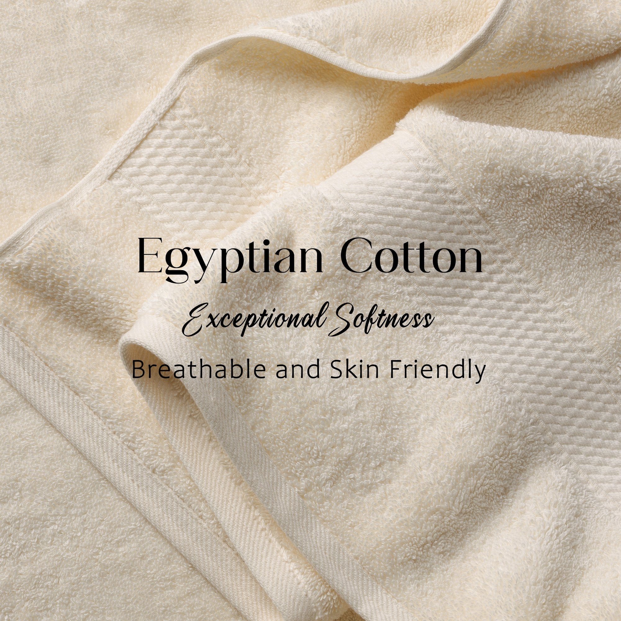 Superior Egyptian Cotton Heavyweight Bath Towel Set of 4, Cream photo 4