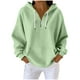 thumbnail image 2 of Ounisa Womens Hoodies Casual Long Sleeve Drawstring Waffle Pullover Tops Loose Hooded Sweatshirt with Pocket, 2 of 8