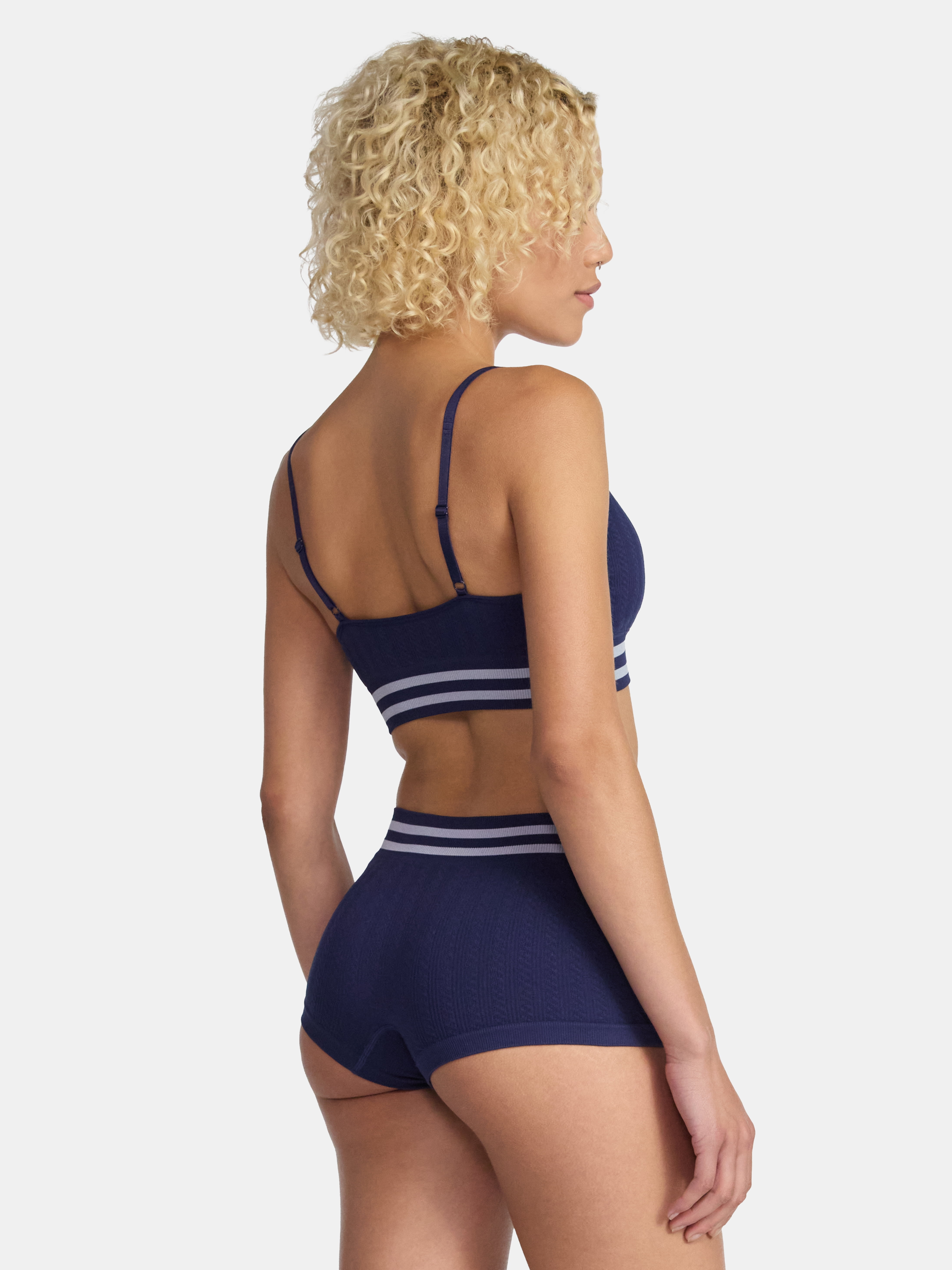 No Boundaries Seamless Triangle Bralette & Boyshort Set, 2-Piece, Women's XS-XXXL