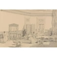thumbnail image 2 of Sir Charles D'Oyly 24x17 Black Ornate Framed Double Matted Museum Art Print Titled: Drawing Room, Casino Pecori (1841), 2 of 5