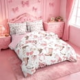 thumbnail image 2 of meiyoeat Pink Ribbon Bows 7 Pieces Full Size Bedding Sets For Girls,Fashion Western Cowgirl Boots Full Size Bed in a Bag For Kids,Pink Reversible, 2 of 7