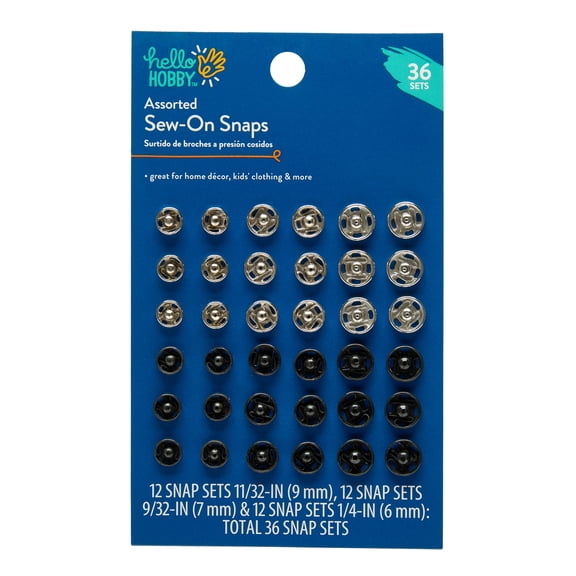 Hello Hobby Snap Sew-on Asst
