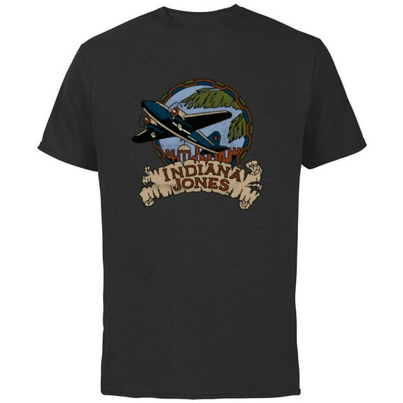 Lucasfilm Indiana Jones Adventure Plane Vintage - Short Sleeve Cotton T-Shirt for Adults - Customized-Black