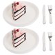 thumbnail image 3 of KAKOWELY 2 juegos de mini postres, platos de postre falsos, decoraciones de mini casas, 3 of 5