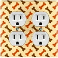 thumbnail image 1 of Metal Light Switch Plate Cover Dog Bone Treats Orange Brown Beige DOG026, 1 of 13