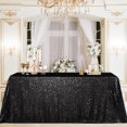 thumbnail image 1 of Mantel B-COOL con lentejuelas negras, 152 x 259 cm, boda de Halloween, 1 of 7
