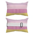 thumbnail image 2 of Pack of 2 Outdoor Lumbar Pillow Covers 12x20 Inch, Colorful Stripe Waterproof Throw Pillow Covers Set, Modern Pink Purple Yellow Vertical Striped Decorative Cushion Cases for Patio Porch Car, 2 of 7