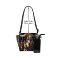 thumbnail image 4 of Lsque Flower Crown Dog Pattern Leather Rivet Shoulder Bag – Elegant Genuine Leather & Microfiber PU Crossbody with Detachable Adjustable Strap, 4 of 5
