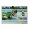 thumbnail image 1 of Spa Cutting Board, Collage of Spa Composition with Tropical Sandy Beach Ocean Rock Views Relax Rest Image, Decorative Tempered Glass Cutting and Serving Board, Small Size, Multicolor, by Ambesonne, 1 of 1