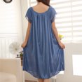 thumbnail image 6 of Gewsdrf Nightgowns for Women,Womens Pajama Sets,Women Summer Home Lace Ice Silk Short Sleeve Loose Plus Oversize Nightgown Dress,Silk Pajamas,Pj Sets,Satin Pajama Set,Blue,One Size, 6 of 7