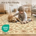 thumbnail image 4 of ODIKA 9'x12' Vintage Scrolling Botanical Vine Border Scroll Boho Distressed Orange Flowing Washable Area Rug None for Great Room, Indoor Concept, Large Living Low Pile, Flatwoven, 4 of 7