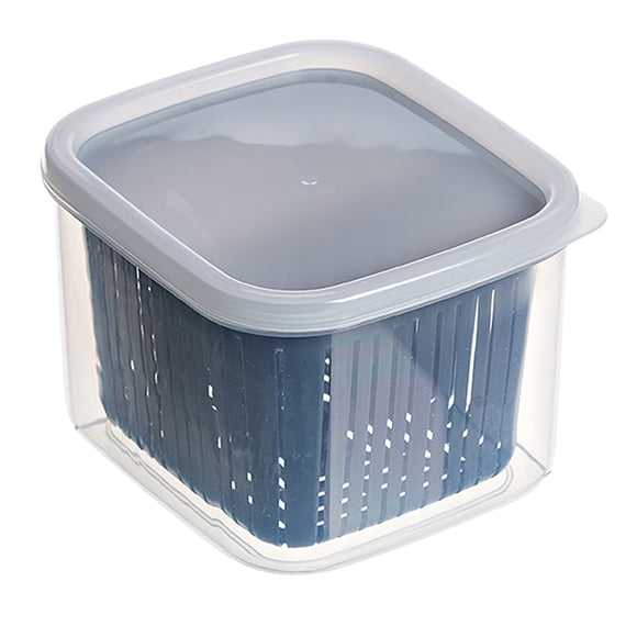 Draining Fridge Storage Container,Kitchen Produce Vegetable Fruit Vegetable Fruit Storage Container Draining Fruit Storage Container High-End Performance
