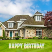 Ombre Dripping Glitter 18" Tall Happy Birthday Yard Sign Set - Bebas Letter Yard Decorations - 13 Piece Set