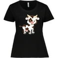 thumbnail image 3 of Inktastic Cute White Holstein Cow with Brown Spots Women's Plus Size T-Shirt, 3 of 5