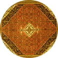 thumbnail image 1 of Ahgly Company Machine Washable Indoor Round Medallion Yellow Traditional Area Rugs, 3' Round, 1 of 4