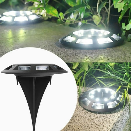 

RKSTN Solar Garden Lights Solar Ground Light LED Solar Lights (8 Main Lights 8 Side Lights) Upgraded Outdoor Solar Powered Waterproof Bright In-Ground Light Light for Walkwa 2pc on Clearance