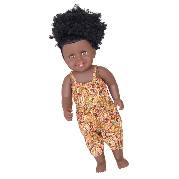 Muñeca Negra Afro De 14 Pulgadas Con Ropa Removible – Juguete Realista Y Seguro Para Niños