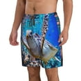 thumbnail image 2 of Bixox Men's Sea Turtle Swims printing Casual Classic Fit Short Summer Beach Shorts, 2 of 6