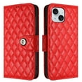 thumbnail image 6 of for iPhone 15 Plus Wallet Case, Elegant Card Holder Cash Slot PU Leather Kickstand Wrist Strap Wallet Shockproof Protective Flip Women Girls Case Cover for iPhone 15 Plus, Red, 6 of 7