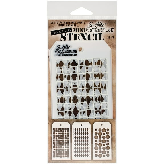 Tim Holtz Mini Layered Stencil Set 3/Pkg-Set #9