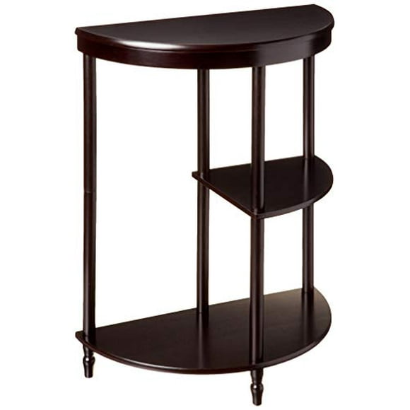 Frenchi Furniture Cherry 3-Tier Crescent Half Moon End Table, Cherry (Set of 1)