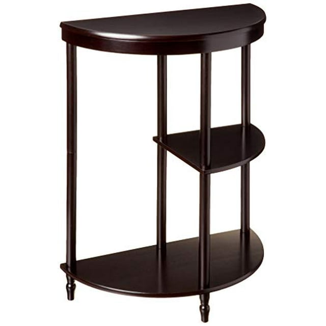 Frenchi Furniture Cherry 3-Tier Crescent Half Moon End Table, Cherry (Set of 1)