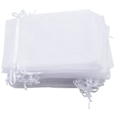 50 x organza gift bags-White