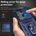 thumbnail image 2 of JTCASES for Samsung Galaxy A34 5G Case, Heavy Duty Protection Magnetic Car Mount Rotating Stand [Slide Camera Window] Rugged Shockproof Anti-fall Shell for Samsung A34 5G, Blue, 2 of 9