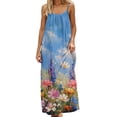 thumbnail image 2 of Dresses for Women Summer Casual Floral Backless Maxi Dress Sleeveless Spaghetti Strap Flowy Sundress for Beach Vacation Party, 2 of 6