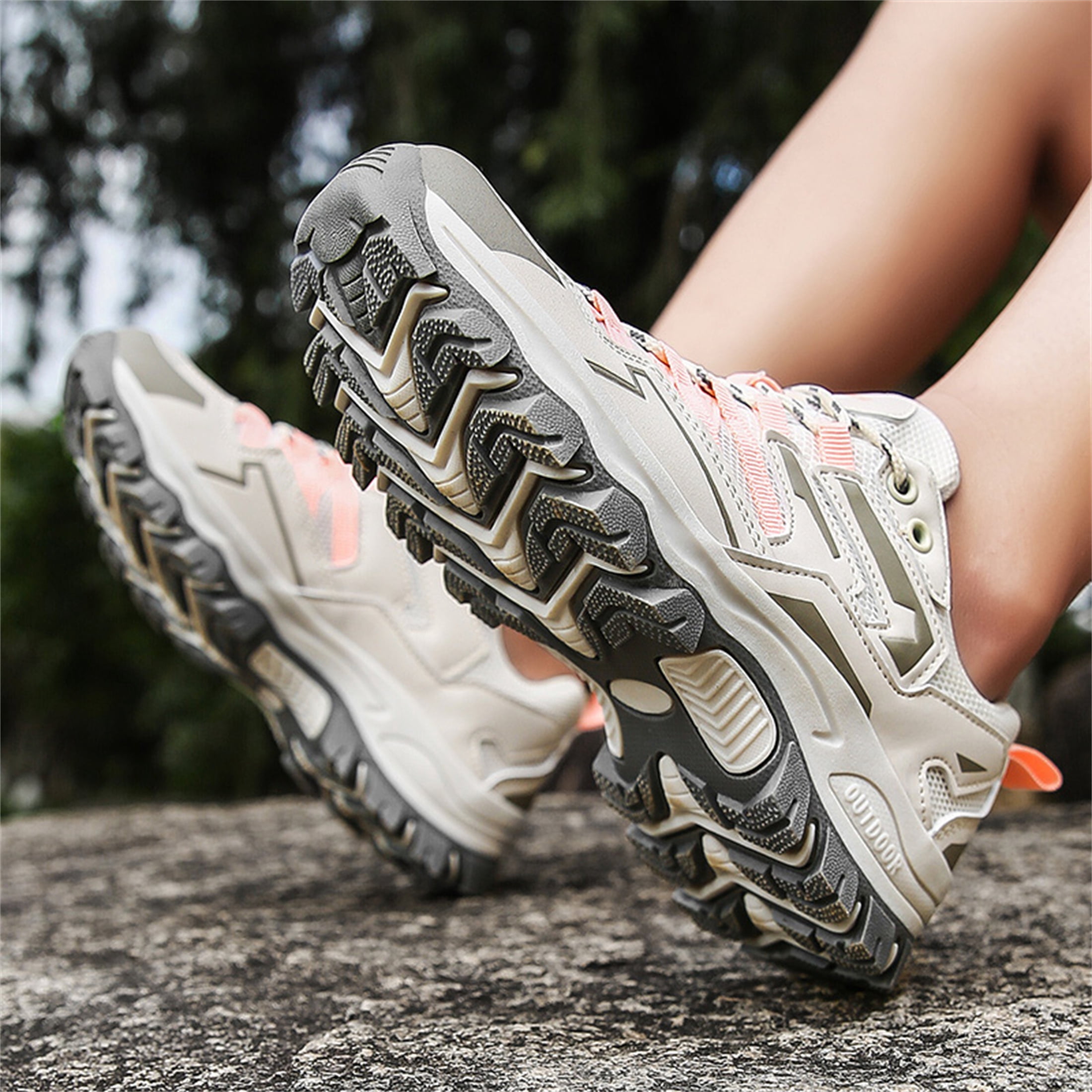LASUDRAA Hiking Shoes for Women & Men Comfortable Breathable Anti-Slip Athletic Shoes Outdoor Walking Sneakers