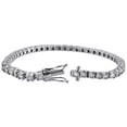 thumbnail image 2 of 1 Row Sterling Silver Genuine Round Diamond Tennis Bracelet 7.25" Links 1.01 CT., 2 of 5