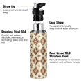 thumbnail image 3 of Yayeee 33oz Double Wall Stainless Steel Water Bottle with Flip Straw, Geometric Designs, 3 of 7