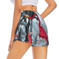 thumbnail image 2 of Uemuo Flamingo On The Jungle Pattern Women's Athletic Shorts High Waisted Running Shorts with Liner Pockets Gym Elastic Workout Shorts-Small, 2 of 9
