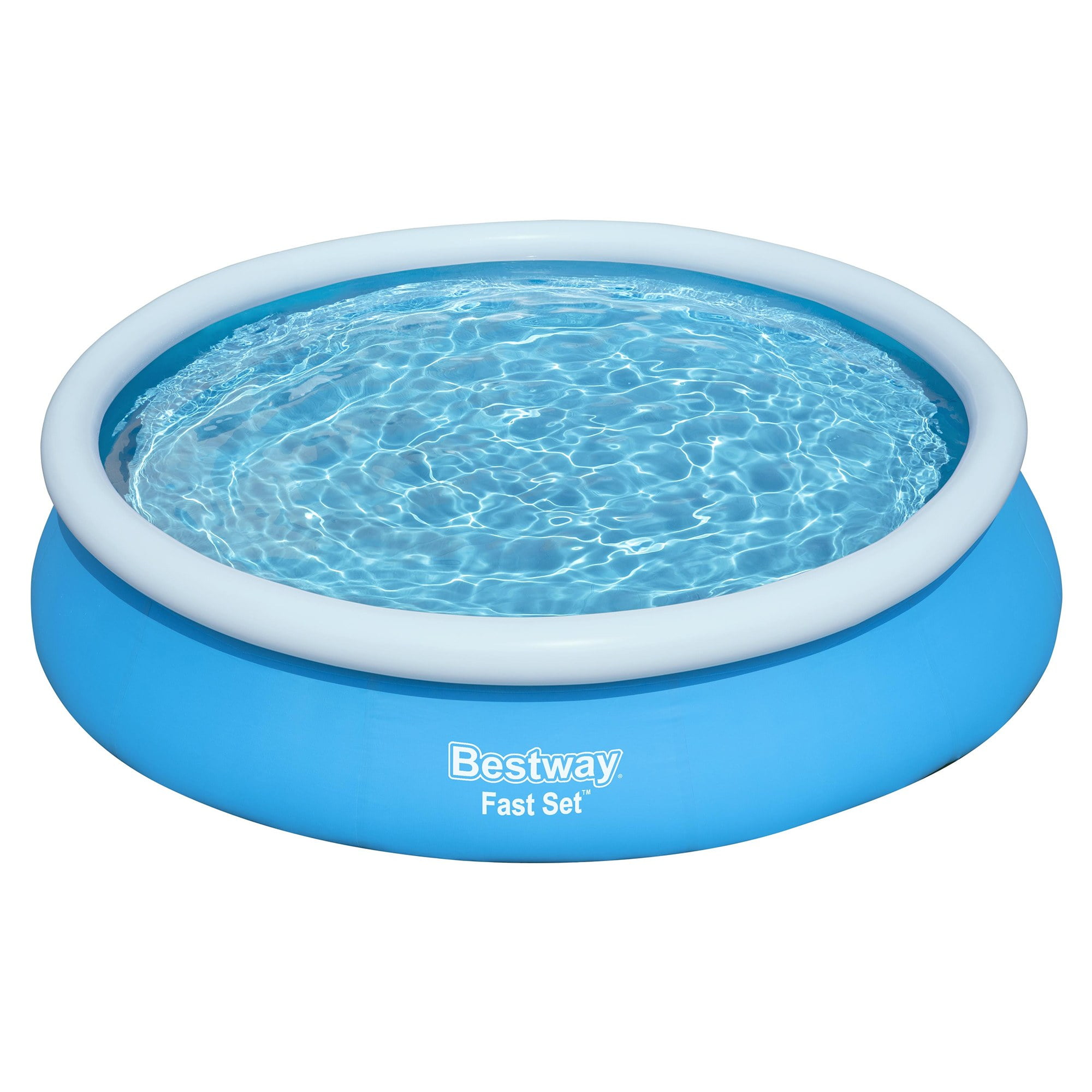 Bestway: Fast Set - 12' x 30" Inflatable Round Pool Set - Blue, Above Ground Swimming, Fill & Rise Setup, Tritech Construction, Filter Pump, Family
