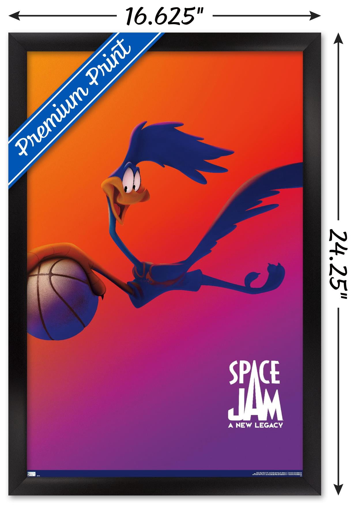 Space Jam: A New Legacy - Road Runner One Sheet Wall Poster, 14.725" x 22.375", Framed