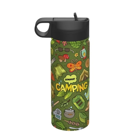 

Gaeub Camping 1 Printed 18oz Sports Insulated Kettle With Straw Sports Insulated Bottle Water Bottle For Running Hiking Cycling Climbing Mens Womans Insulated Water Bottle