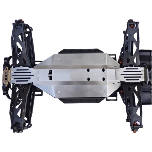 Stainless Steel Chassis Protect Armor Front Center Rear Skid Plate 5pcs for Traxxas 1/6 XRT Monster Truck 8S #78086-4 - Hollow Version