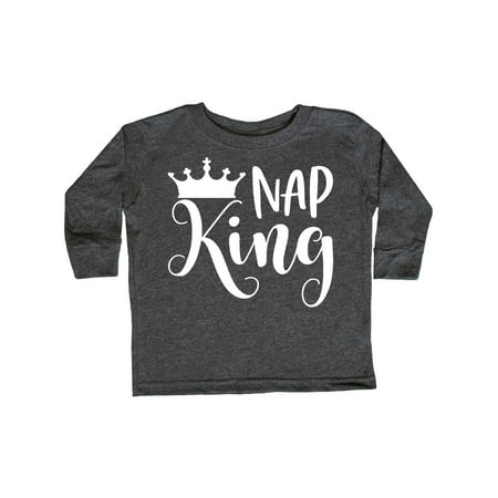 

Inktastic Nap King with Crown Gift Toddler Boy Girl Long Sleeve T-Shirt